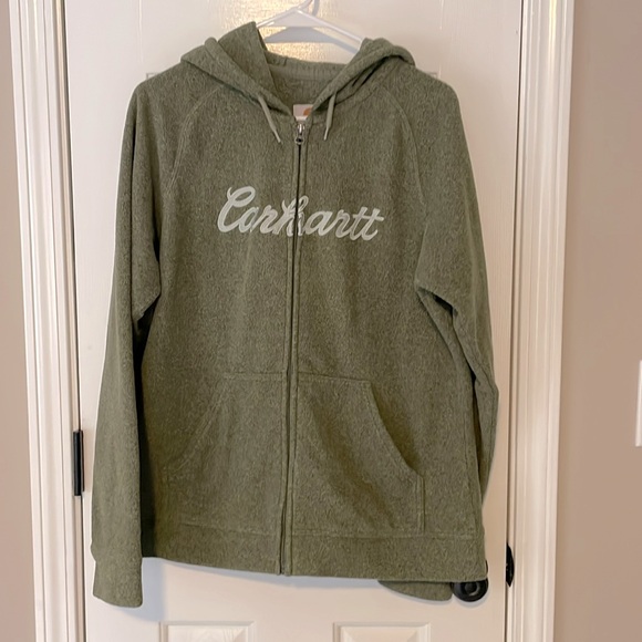 Carhartt L full zip, fleece with pockets and hood army green - Picture 1 of 4